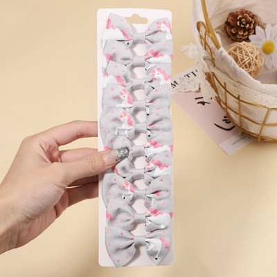 10 gab./komplekts 2,1 collu vienradzis varavīksnes apdruka loki matu sprādzes bērniem meitenēm multfilmu dizaina matadatas Galvassegas modes matu aksesuāri