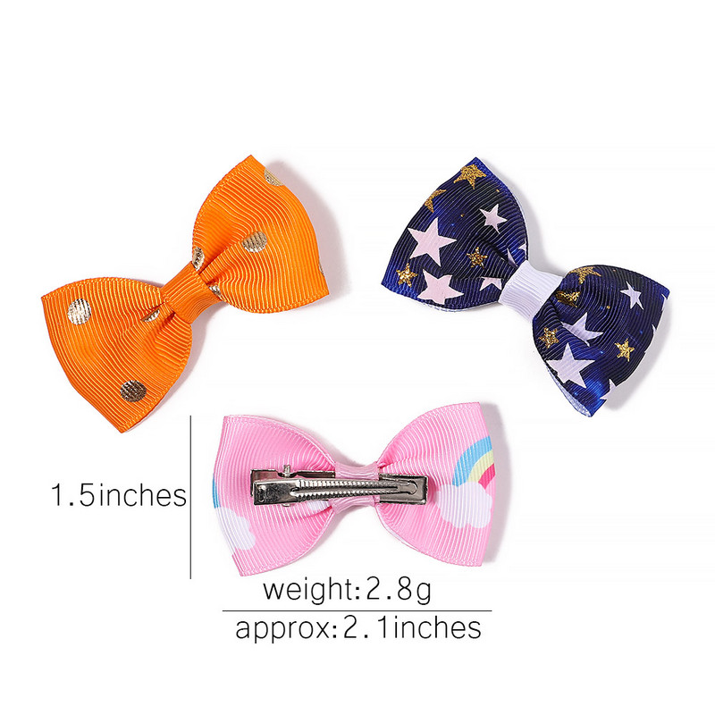 10 gab./komplekts 2,1 collu vienradzis varavīksnes apdruka loki matu sprādzes bērniem meitenēm multfilmu dizaina matadatas Galvassegas modes matu aksesuāri