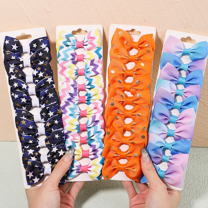 10 gab./komplekts 2,1 collu vienradzis varavīksnes apdruka loki matu sprādzes bērniem meitenēm multfilmu dizaina matadatas Galvassegas modes matu aksesuāri