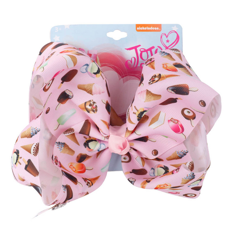 7" Jojo Siwa velike mašne za kosu s otisnutim krafnama za djevojčice Vrpca Flamingo kopča za kosu s velikim čvorom Dječji dodaci za kosu