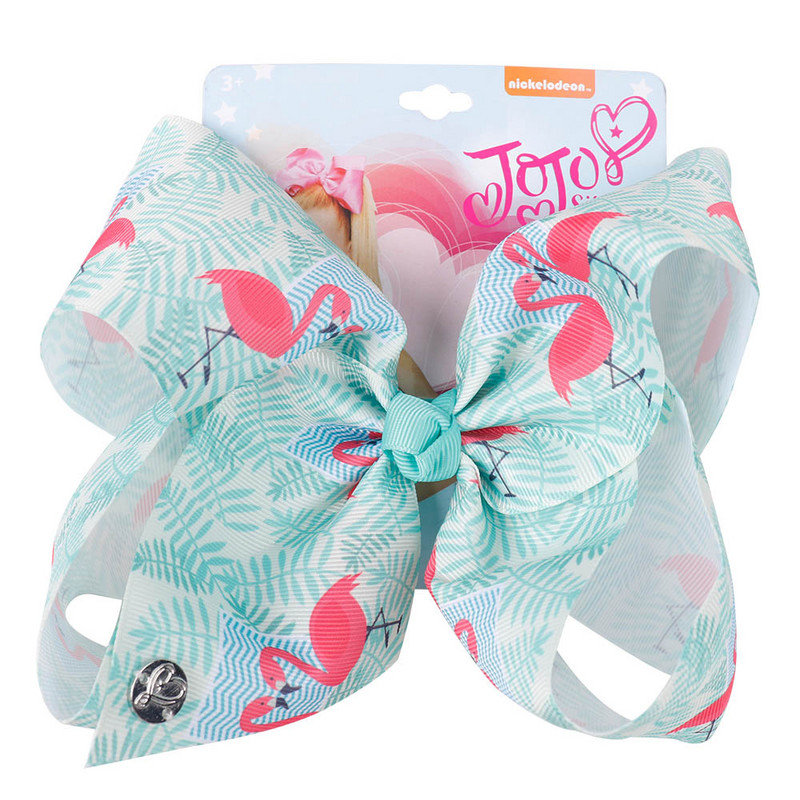 7" Jojo Siwa velike mašne za kosu s otisnutim krafnama za djevojčice Vrpca Flamingo kopča za kosu s velikim čvorom Dječji dodaci za kosu