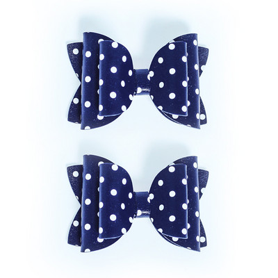 2 DB aranyos színű klasszikus bőr Wave Point butik haj masni Clipek Kawaii fejfedő kiegészítők hajcsat vagy klip nélküli kiegészítő