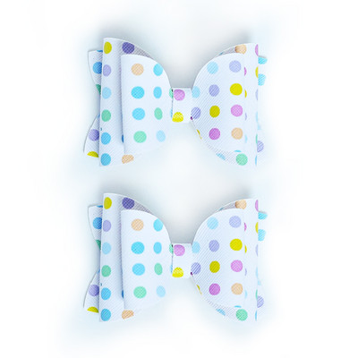 2 DB aranyos színű klasszikus bőr Wave Point butik haj masni Clipek Kawaii fejfedő kiegészítők hajcsat vagy klip nélküli kiegészítő