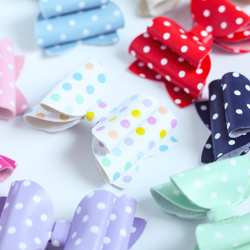 2 DB aranyos színű klasszikus bőr Wave Point butik haj masni Clipek Kawaii fejfedő kiegészítők hajcsat vagy klip nélküli kiegészítő