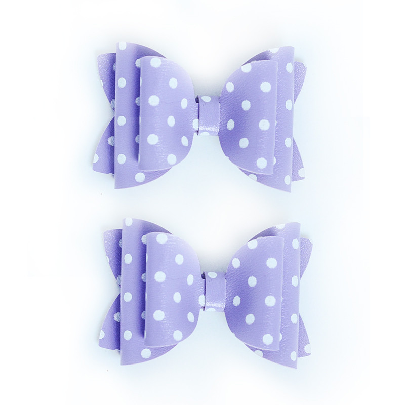 2 DB aranyos színű klasszikus bőr Wave Point butik haj masni Clipek Kawaii fejfedő kiegészítők hajcsat vagy klip nélküli kiegészítő