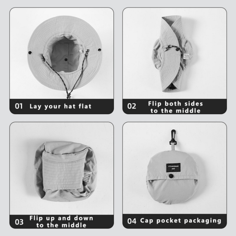 Pălărie de găleată rezistentă la apă pentru femei Pălărie de soare cu boruri de 6 cm, pliabilă, suspendabilă pentru drumeții în aer liber, camping, șapci Panama, șapcă de bazin cu uscare rapidă