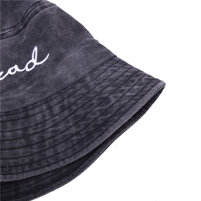 Jauna ar izšūtu burtu līgavas kausa cepure salokāma mazgāta materiāla Zvejnieka cepures sievietēm āra sauļošanās Panamas vāciņš