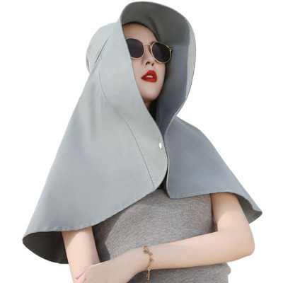 Pălărie portabilă pentru protecția gâtului Pălărie de soare Pălărie de pescar pentru acoperirea feței cu buton rapid Cremă solară Cadou surpriză pentru iubită