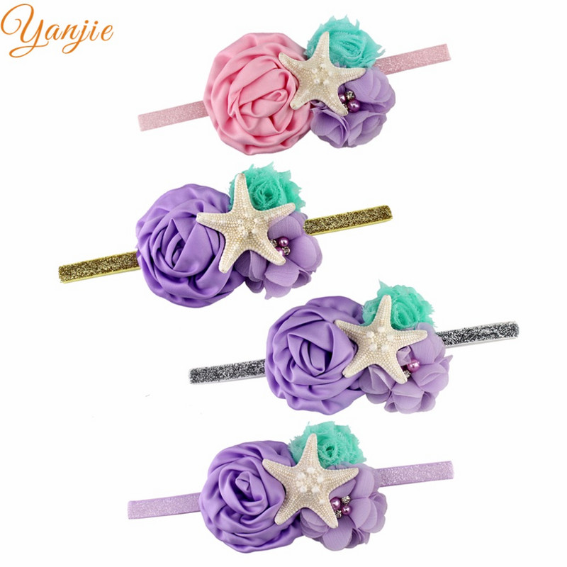 YANJIEBbirthday 2022 Floral Vară/Primăvară Plajă Bentite elastice pentru cap pentru copii DIY Bandeau Bandana Articole pentru cap