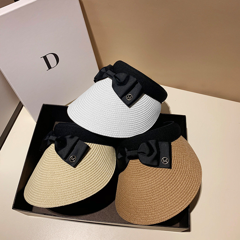 Ljetni šeširi za žene Slamnati šešir Snapback Kpop viziri Šešir za plažu Prazan cilindar Vanjski modni dizajnerski ženski šešir s M slovom za sunčanje