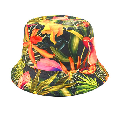 Pălărie cu găleată de vară 2021, cu imprimeu, pălărie de pescar pliabilă pentru femeie, plajă moale, șapcă de soare pentru pescar, bărbat, modă, pălărie cu găleată Panama Soild