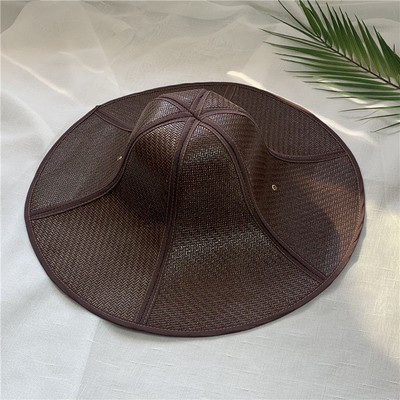 Novi prozračni ženski sklopivi slamnati šešir, modni prijenosni uniseks panama kapa od ratana protiv ultraljubičastog zračenja, muški šeširi sa suncobranom za pecanje