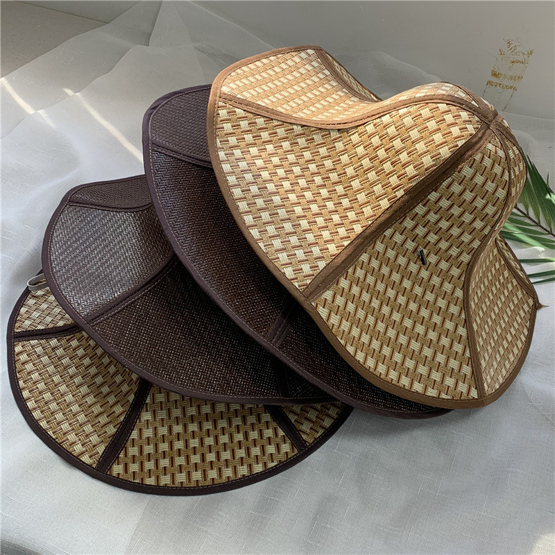 Novi prozračni ženski sklopivi slamnati šešir, modni prijenosni uniseks panama kapa od ratana protiv ultraljubičastog zračenja, muški šeširi sa suncobranom za pecanje