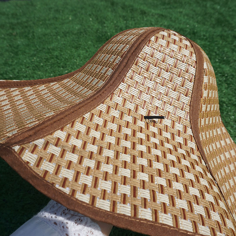 Novi prozračni ženski sklopivi slamnati šešir, modni prijenosni uniseks panama kapa od ratana protiv ultraljubičastog zračenja, muški šeširi sa suncobranom za pecanje