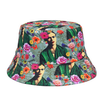 Αναστρέψιμο κουβά-καπέλα Floral print Αντηλιακό ανδρικό γυναικείο καπέλο ψαρά Βαμβακερό Panama Fashion Αντιηλιακό Καπέλο διπλής όψης