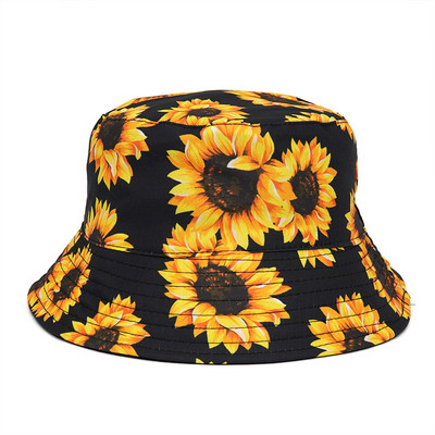 Reverzibilni šeširi s cvjetnim printom za zaštitu od sunca Muškarci Žene Ribarska kapa Pamučna panama modna dvostrana šešira protiv sunca