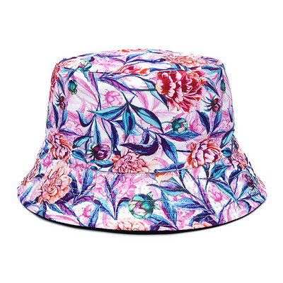 Reverzibilni šeširi s cvjetnim printom za zaštitu od sunca Muškarci Žene Ribarska kapa Pamučna panama modna dvostrana šešira protiv sunca