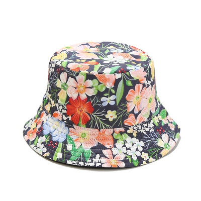 Reverzibilni šeširi s cvjetnim printom za zaštitu od sunca Muškarci Žene Ribarska kapa Pamučna panama modna dvostrana šešira protiv sunca