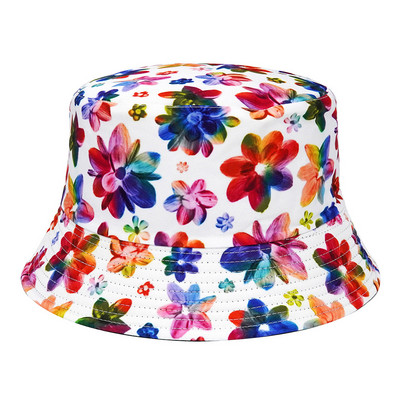 Reverzibilni šeširi s cvjetnim printom za zaštitu od sunca Muškarci Žene Ribarska kapa Pamučna panama modna dvostrana šešira protiv sunca