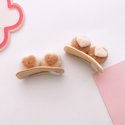 2kom Crtane mačje uši Zeko Elastične trake za kosu Držač za kosu u repu za djevojčice Kava Tople boje Cvjetne ukosnice Guma za kosu od umjetnog krzna
