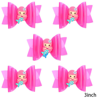 5 vnt. Neperšlampami želė plaukų lankeliai su spaustukais Mieli mergaičių plaukų segtukai, vaikiški blizgantys mazgai, baseino galvos apdangalų priedai