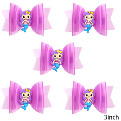 5 vnt. Neperšlampami želė plaukų lankeliai su spaustukais Mieli mergaičių plaukų segtukai, vaikiški blizgantys mazgai, baseino galvos apdangalų priedai