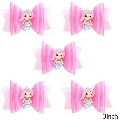 5 vnt. Neperšlampami želė plaukų lankeliai su spaustukais Mieli mergaičių plaukų segtukai, vaikiški blizgantys mazgai, baseino galvos apdangalų priedai