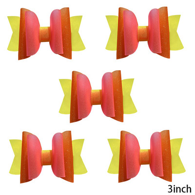 5 vnt. Neperšlampami želė plaukų lankeliai su spaustukais Mieli mergaičių plaukų segtukai, vaikiški blizgantys mazgai, baseino galvos apdangalų priedai