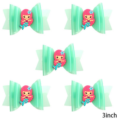 5 vnt. Neperšlampami želė plaukų lankeliai su spaustukais Mieli mergaičių plaukų segtukai, vaikiški blizgantys mazgai, baseino galvos apdangalų priedai