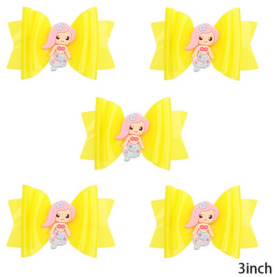 5 vnt. Neperšlampami želė plaukų lankeliai su spaustukais Mieli mergaičių plaukų segtukai, vaikiški blizgantys mazgai, baseino galvos apdangalų priedai