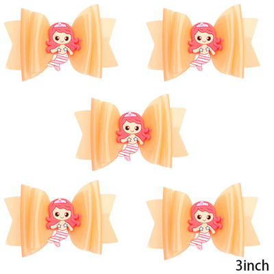 5 vnt. Neperšlampami želė plaukų lankeliai su spaustukais Mieli mergaičių plaukų segtukai, vaikiški blizgantys mazgai, baseino galvos apdangalų priedai