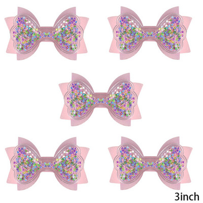 5 vnt. Neperšlampami želė plaukų lankeliai su spaustukais Mieli mergaičių plaukų segtukai, vaikiški blizgantys mazgai, baseino galvos apdangalų priedai