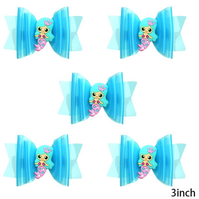 5 vnt. Neperšlampami želė plaukų lankeliai su spaustukais Mieli mergaičių plaukų segtukai, vaikiški blizgantys mazgai, baseino galvos apdangalų priedai