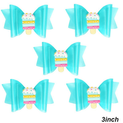 5 vnt. Neperšlampami želė plaukų lankeliai su spaustukais Mieli mergaičių plaukų segtukai, vaikiški blizgantys mazgai, baseino galvos apdangalų priedai