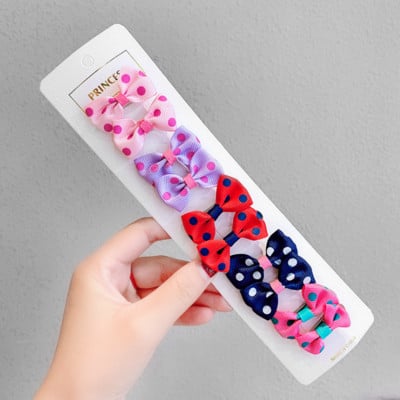 10 TK Trükitud vibu Lastele Barrettes Armsad Tüdrukud Mood Juukseklambrid Peakate Laste Juukseaksessuaarid Mini vibu Juuksenõelad