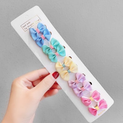 10 TK Trükitud vibu Lastele Barrettes Armsad Tüdrukud Mood Juukseklambrid Peakate Laste Juukseaksessuaarid Mini vibu Juuksenõelad