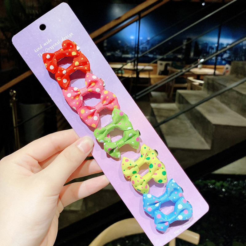 10 TK Trükitud vibu Lastele Barrettes Armsad Tüdrukud Mood Juukseklambrid Peakate Laste Juukseaksessuaarid Mini vibu Juuksenõelad