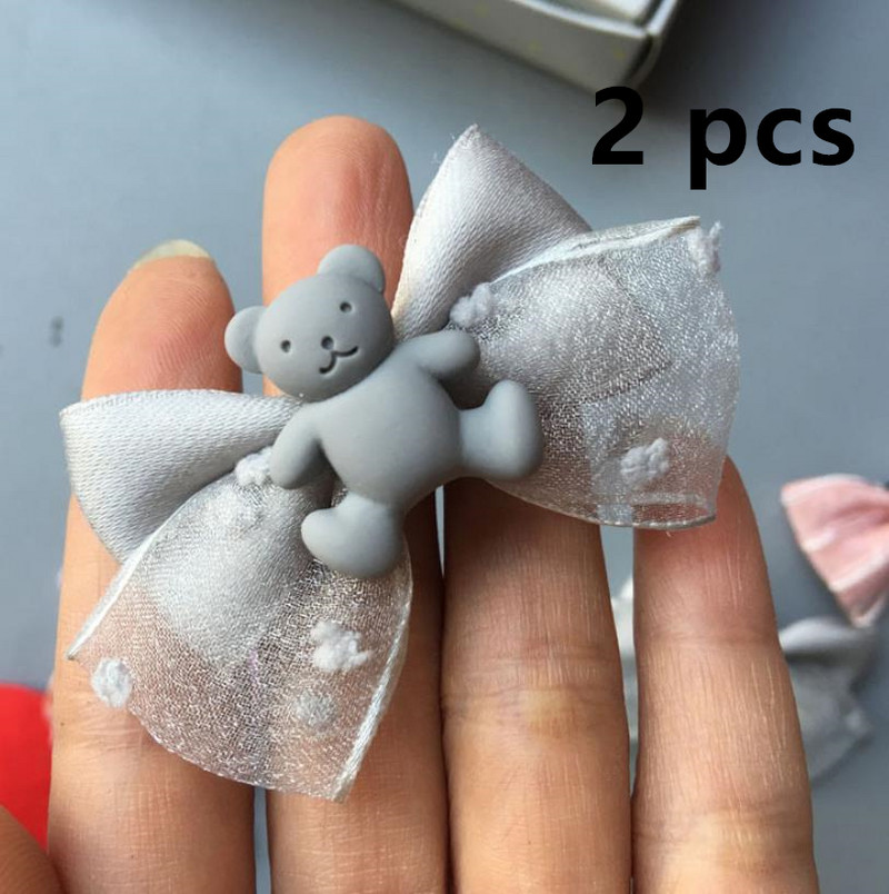 NOVO Baby Mini andmade platnene kopče za kosu s mašnom 2 komada za djecu s malo kose Dodaci za kosu za novorođene djevojčice crtani film Ukosnice B1