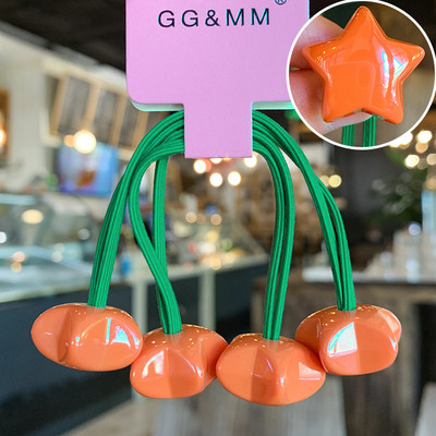 2vnt./vnt Vaikai Mieli animaciniai filmukai Žvaigždės Scrunchies Guminės juostelės Mergaitėms Gražios akrilinės elastinės plaukų juostelės Vaikų plaukų aksesuarai