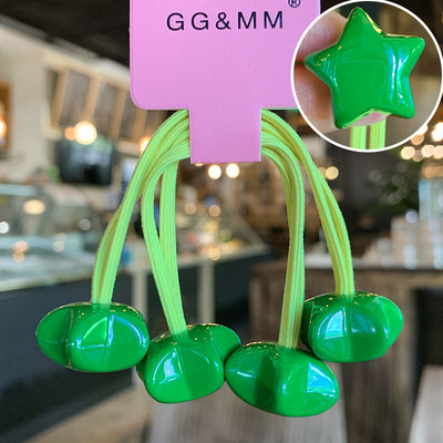 2vnt./vnt Vaikai Mieli animaciniai filmukai Žvaigždės Scrunchies Guminės juostelės Mergaitėms Gražios akrilinės elastinės plaukų juostelės Vaikų plaukų aksesuarai