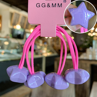 2vnt./vnt Vaikai Mieli animaciniai filmukai Žvaigždės Scrunchies Guminės juostelės Mergaitėms Gražios akrilinės elastinės plaukų juostelės Vaikų plaukų aksesuarai