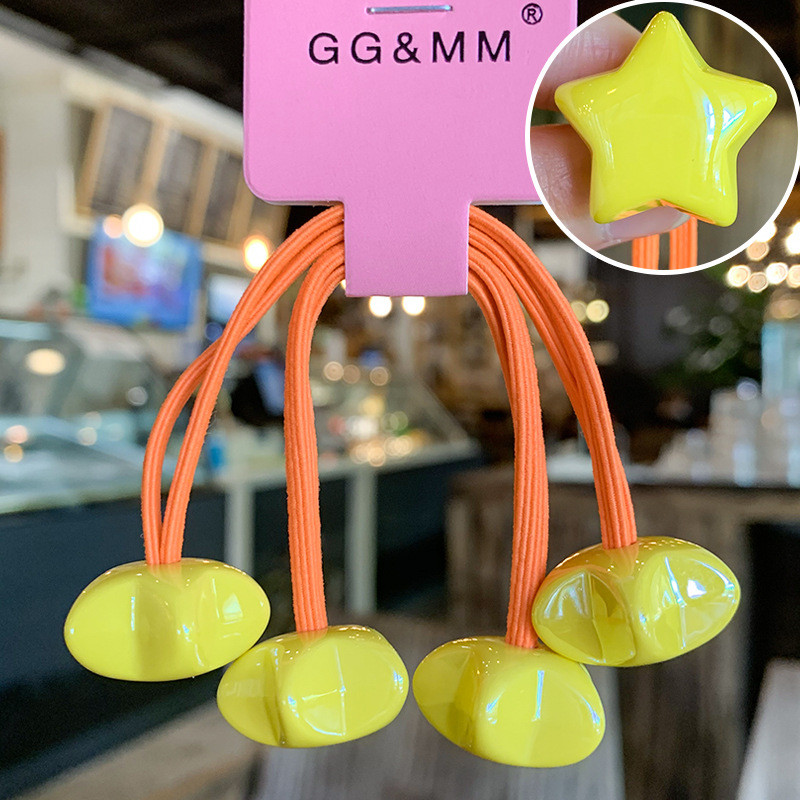 2vnt./vnt Vaikai Mieli animaciniai filmukai Žvaigždės Scrunchies Guminės juostelės Mergaitėms Gražios akrilinės elastinės plaukų juostelės Vaikų plaukų aksesuarai