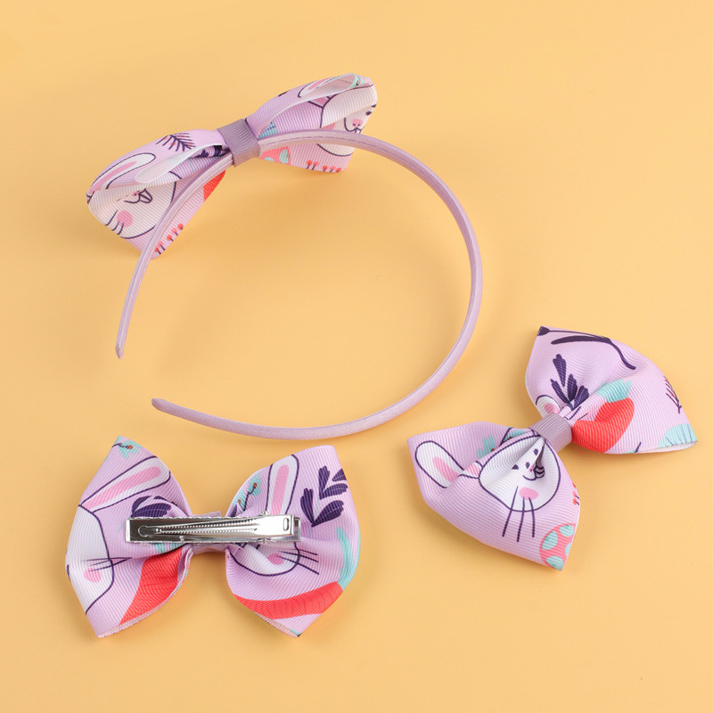 Model de iepure de desene animate fundita de Paște bentițe de păr Seturi de agrafe de păr pentru fetițe bentite agrafe drăguțe pentru copii accesorii de păr