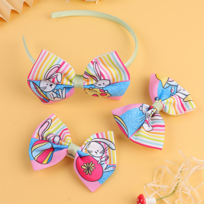 Model de iepure de desene animate fundita de Paște bentițe de păr Seturi de agrafe de păr pentru fetițe bentite agrafe drăguțe pentru copii accesorii de păr