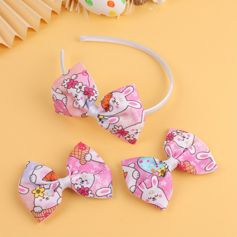 Model de iepure de desene animate fundita de Paște bentițe de păr Seturi de agrafe de păr pentru fetițe bentite agrafe drăguțe pentru copii accesorii de păr