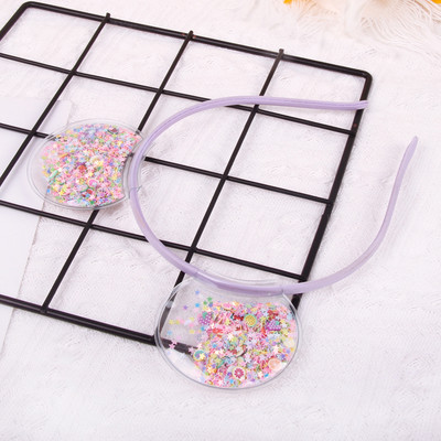 Prozirna traka za glavu s medvjeđim ušima Živi pijesak Party Obruč za kosu Mačje uho Slatke šarene šljokice Trake za kosu Dodatak za kosu princeze za djevojčice