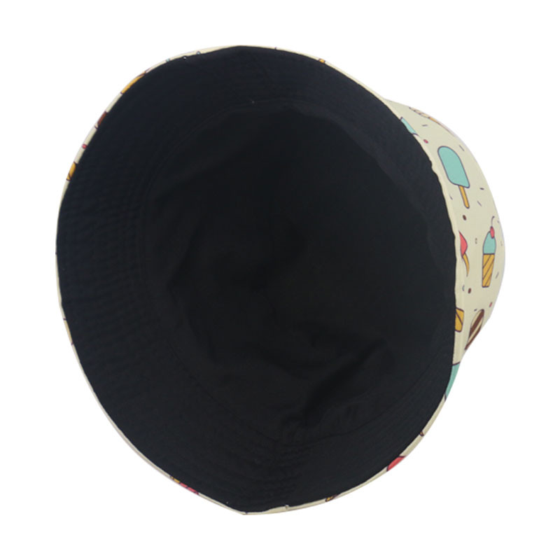 FOXMOTHER Új divat Aranyos tavaszi nyár fekete fehér fagylalt popsikára nyomott vödör, napozósapkák Gorras