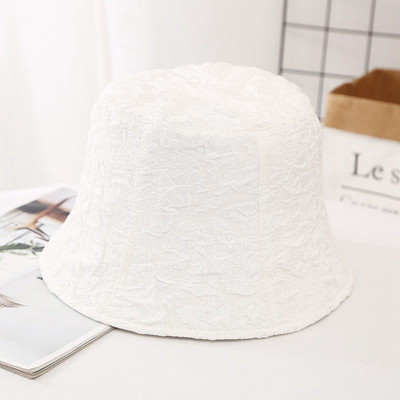 Moda femei, vară, toamnă, pliabil, dantelă, pălărie cu găleată pentru femei, culoare solidă, hip hop, cu boruri largi, plajă, cu protecție solară, șapcă pescar