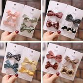 4 tk/komplekt Korea laste juuksenõelad tüdrukutele Sweet Bowknot juukseklambrid Barrettes Princess Boutique Käsitsi valmistatud peakatted Juuste aksessuaarid