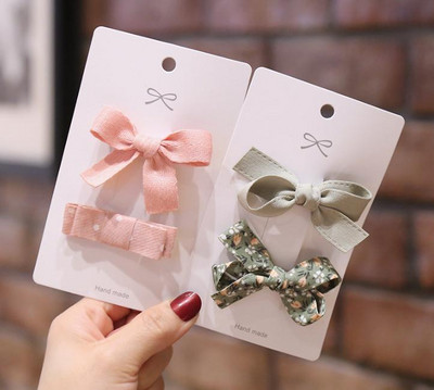 4 tk/komplekt Korea laste juuksenõelad tüdrukutele Sweet Bowknot juukseklambrid Barrettes Princess Boutique Käsitsi valmistatud peakatted Juuste aksessuaarid